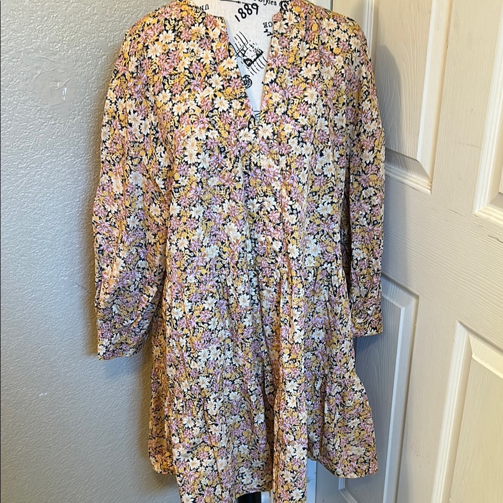 Mango Multicolor Floral Mini Dress